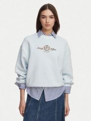 Tommy Hilfiger Bluza Crest Embroidery WW0WW48733 Niebieski jasny Relaxed Fit. Niebieskie bluzy Tommy Hilfiger, l, bez wzorów, z bawełny, bez ramiączek, bez kaptura. Za 529.99 zł.