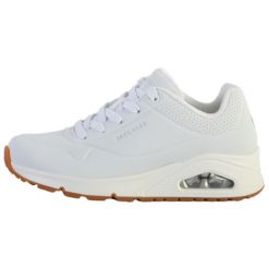 Buty sportowe Sneakersy damskie, Uno-Stand on Air. Białe buty sportowe lifestyle Skechers, bez wzorów, z materiału, sportowe, bez zapięcia. Za 349.99 zł.