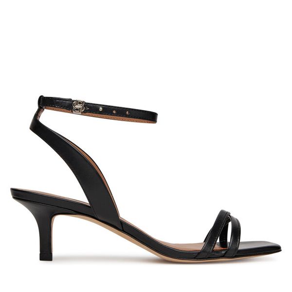 Sandały BOSS. Czarne sandały Boss, bez wzorów, bez obcasa, na szpilce, bez zapięcia. Za 719.99 zł.