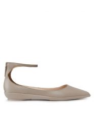 Calvin Klein Baleriny Wrapped Ankle Strap Ballerina HW0HW01840 Szary. Szare baleriny Calvin Klein, bez wzorów, ze skóry, bez obcasa, bez zapięcia. Za 379.99 zł.