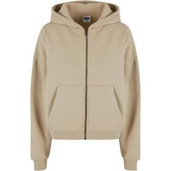 Damska Bluza Z Kapturem Z Pełnym Zamkiem Błyskawicznym. Brązowe bluzy Urban Classics, xl, bez wzorów, bez ramiączek, z kapturem. Za 221.99 zł.