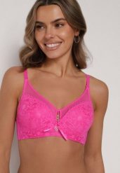 Różowy Koronkowy Biustonosz z Transparentnymi Wstawkami Vanniel. Czerwone biustonosze Born2be, bez wzorów, z koronki. Za 39.99 zł.