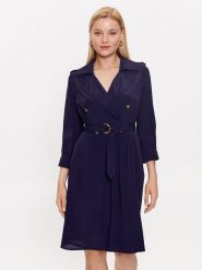 Luisa Spagnoli Sukienka koszulowa Palau 539662 Granatowy Regular Fit. Niebieskie sukienki Luisa Spagnoli, bez wzorów, z wiskozy, bez kołnierzyka, bez ramiączek, koszulowe. Za 989.99 zł.