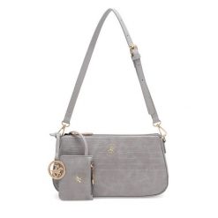 Torebka Beverly Hills Polo Club. Szare torebki klasyczne Beverly Hills Polo Club, bez wzorów, klasyczne, bez dodatków. Za 159.99 zł.