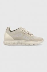 Geox sneakersy D SPHERICA kolor szary. Szare buty sportowe lifestyle Geox, bez wzorów, z gumy, sportowe, z okrągłym noskiem, bez zapięcia. Za 519.99 zł.