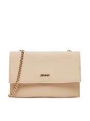 JENNY Torebka JNY-H-001-07 Beżowy. Brązowe kopertówki Jenny, bez wzorów, z materiału, wizytowe, bez dodatków. Za 69.99 zł.