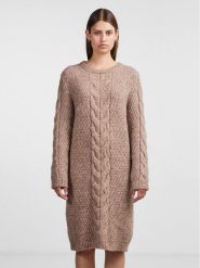 Pieces Sukienka dzianinowa 17140378 Brązowy Regular Fit. Brązowe sukienki Pieces, l, bez wzorów, z dzianiny, bez kołnierzyka, bez ramiączek. Za 189.99 zł.