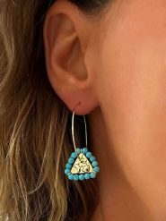 Les Favorites Pozłacane kolczyki-kreole z kamieniami ozdobnymi rozmiar: onesize. Żółte kolczyki Les Favorites, pozłacane. Za 282.99 zł.