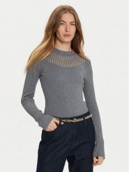 Morgan Sweter 232-MANDRIN Szary Slim Fit. Szare swetry Morgan, xs, bez wzorów, z wiskozy, bez ramiączek. Za 129.99 zł.