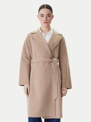Weekend Max Mara Płaszcz wełniany Civada 2615011011 Beżowy Regular Fit. Brązowe płaszcze Weekend Max Mara, na zimę, bez wzorów, z wełny, bez kaptura. Za 2,689.00 zł.
