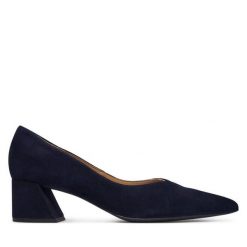 Czółenka HÖGL. Niebieskie czółenka Högl, bez wzorów, bez obcasa, bez zapięcia. Za 699.99 zł.