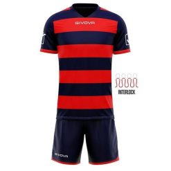 Givova Zestaw Sportowy Rugby t-shirt i szorty 100% poliester, granatowo-czerwony. Czerwone szorty sportowe Givova, bez wzorów, z materiału, na fitness i siłownię. Za 107.91 zł.