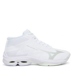 Buty halowe Mizuno. Białe buty sportowe lifestyle Mizuno, bez wzorów, sportowe, bez zapięcia, mizuno wave. Za 559.99 zł.