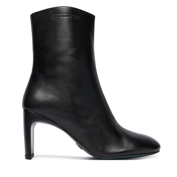 Botki Patrizia Pepe. Czarne botki Patrizia Pepe, bez wzorów, bez obcasa, na słupku, bez zapięcia. Za 1,529.00 zł.