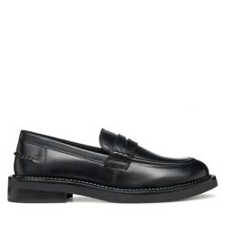 Mokasyny Geox. Czarne mokasyny Geox, bez wzorów. Za 349.99 zł.
