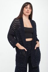 Kardigan damski ażurowy JOSEPH RIBKOFF. Swetry Joseph Ribkoff, s, w ażurowe wzory, bez ramiączek. Za 919.00 zł.