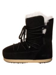 Moon Boot Skórzane botki zimowe "EVX" w kolorze czarnym rozmiar: 39-40. Czarne botki Moon Boot, bez wzorów, ze skóry, bez obcasa, bez zapięcia. Za 719.95 zł.