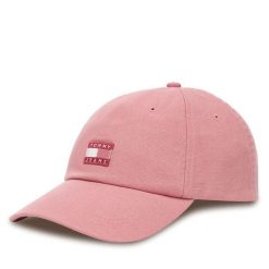 Czapka z daszkiem Tommy Jeans. Czerwone czapki z daszkiem Tommy Jeans, bez wzorów, z jeansu. Za 119.99 zł.