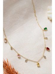 Lodie Silver Pozłacany naszyjnik z zawieszkami rozmiar: onesize. Szare naszyjniki Lodie Silver, z materiału, z cyrkonią, metalowe. Za 43.99 zł.