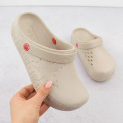 Klapki damskie chodaki beżowe Big Star II275012. Brązowe klapki BIG STAR, bez wzorów, z materiału, retro, bez obcasa, bez zapięcia. Za 69.99 zł.