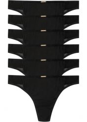 Stringi z kolekcji Feel Comfort z mikrofibry (6 par). Białe stringi bonprix, bez wzorów, z materiału. Za 74.99 zł.