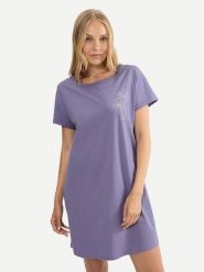 Triumph Koszula nocna 10221117 Fioletowy Relaxed Fit. Fioletowe koszule nocne Triumph, bez wzorów, z bawełny, bez ramiączek. Za 69.00 zł.