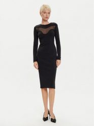 PINKO Sukienka koktajlowa 103844 A208 Czarny Slim Fit. Czarne sukienki Pinko, bez wzorów, z syntetyku, wizytowe, bez kołnierzyka, bez ramiączek. Za 549.99 zł.