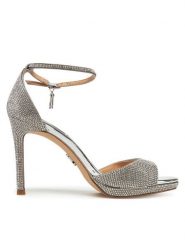 Steve Madden Sandały Evers-R SM11003541 Srebrny. Szare sandały Steve Madden, bez wzorów, z materiału, bez obcasa, na szpilce, bez zapięcia. Za 389.99 zł.