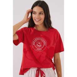 Women'secret piżama Mickey damska kolor czerwony. Czerwone piżamy women'secret, l, bez wzorów, bez kołnierzyka, bez ramiączek, krótkie. Za 149.99 zł.