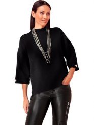 Heine Sweter w kolorze czarnym rozmiar: 36/38. Czarne swetry Heine, bez wzorów, bez ramiączek. Za 96.14 zł.