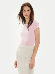 Gina Tricot T-Shirt 21287 Różowy Slim Fit. Czerwone t-shirty Gina Tricot, l, bez wzorów, z wiskozy, bez kołnierzyka, bez ramiączek. Za 39.99 zł.