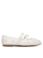 Buffalo Baleriny Dahlia Flower Pearl 1620070 Biały. Białe baleriny Buffalo, bez wzorów, z materiału, bez obcasa, bez zapięcia. Za 349.99 zł.