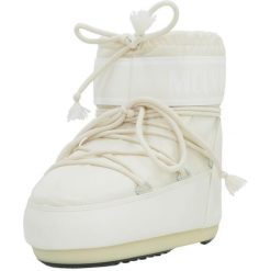 Buty Moon Boot Model Mb Icon Low Ny Kolor Biały. Białe buty trekkingowe Moon Boot, na zimę, z tkaniny, bez zapięcia. W wyprzedaży za 646.00 zł.