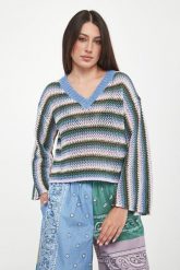Sweter damski ażurowy lniany Epica WEEKEND MAX MARA. Swetry Weekend Max Mara, xs, w ażurowe wzory, ze lnu, bez ramiączek. Za 1,309.00 zł.