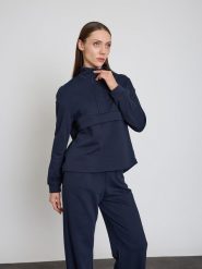 BGN Bluza w kolorze granatowym rozmiar: 36. Niebieskie bluzy BGN, bez wzorów, bez ramiączek, bez kaptura. Za 61.17 zł.