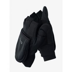 Rękawiczki wiatroszczelne Trekmates Rigg Convertible Mitts. Czarne rękawiczki TREKMATES, bez wzorów, sportowe. Za 198.99 zł.