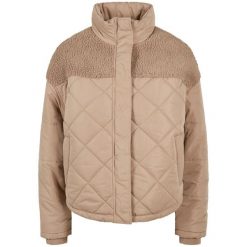 Kurtka damska Urban Classics diamond quilt puffer oversized (GT). Brązowe kurtki Urban Classics, bez wzorów, z puchu, bez kaptura. Za 358.50 zł.