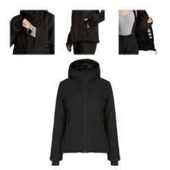 Kurtka narciarska damska KADVA Edge X Jacket. Czarne kurtki narciarskie KADVA, na zimę, bez wzorów, bez kaptura, narciarskie. Za 179.99 zł.