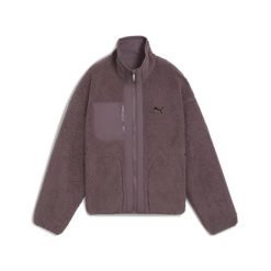 Damska dwustronna kurtka hybrydowa z dzianiną typu baranek PUMA Raisin Purple. Fioletowe kurtki do biegania Puma, bez wzorów, z dzianiny, bez kaptura, do biegania. Za 479.00 zł.