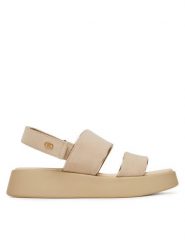 Liu Jo Sandały Amber 01 SA5187 PX002 Beżowy. Brązowe sandały Liu Jo, bez wzorów, ze skóry, bez obcasa, na płaskiej podeszwie, bez zapięcia. Za 359.99 zł.