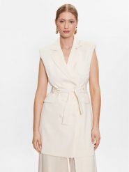 MVP Wardrobe Sukienka codzienna MVPE3AB089.0CP0038 Écru Regular Fit. Sukienki MVP Wardrobe, na co dzień, bez wzorów, z syntetyku, bez kołnierzyka, bez ramiączek, proste. Za 849.99 zł.