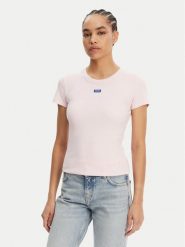 HUGO T-Shirt Easy 50523924 Różowy Slim Fit. Czerwone t-shirty Hugo, xs, bez wzorów, z bawełny, bez kołnierzyka, bez ramiączek. Za 139.99 zł.