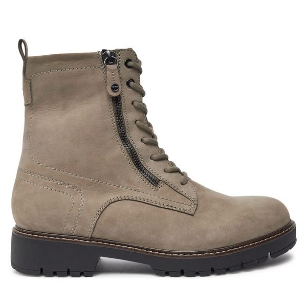 Trzewiki Tamaris. Szare botki Tamaris, bez wzorów, bez obcasa, na płaskiej podeszwie, bez zapięcia. Za 409.99 zł.