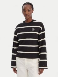 Tommy Hilfiger Sweter WW0WW48431 Czarny Regular Fit. Czarne swetry Tommy Hilfiger, xl, bez wzorów, z bawełny, bez ramiączek. Za 489.99 zł.