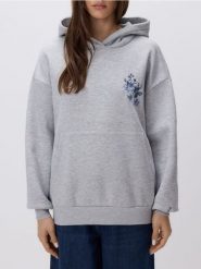 Bluza z haftowanym wzorem - jasnoszary. Szare bluzy Reserved, l, bez wzorów, z bawełny, bez ramiączek, bez kaptura. Za 179.99 zł.