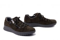 RIEKER TEX 59000-54 green, półbuty damskie. Zielone półbuty wsuwane Rieker, bez wzorów, bez obcasa. Za 299.93 zł.