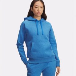 Bluza Damska Nierozpinana Z Kapturem Under Armour Rival Fleece Hoodie. Niebieskie bluzy z kapturem Under Armour, bez wzorów, z kapturem, na fitness i siłownię. Za 239.99 zł.