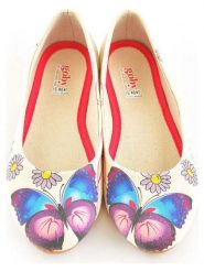 Goby Skórzane baleriny w kolorze beżowo-niebiesko-jasnoróżowym rozmiar: 36. Brązowe baleriny Goby, bez wzorów, bez obcasa, bez zapięcia. Za 104.39 zł.