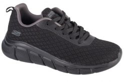 Buty sportowe Sneakersy damskie, Bobs Sport B Flex - Quick Pivot. Czarne buty treningowe Skechers, bez wzorów, z materiału, przed kostkę, bez zapięcia, trekkingowe. Za 199.99 zł.