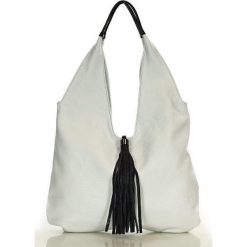 Mazzini Wygodna torba damska na ramię skórzany worek hobo leather bag - MARCO MAZZINI biały NoSize. Białe torebki klasyczne MAZZINI, bez wzorów, na ramię, bez dodatków. Za 349.00 zł.